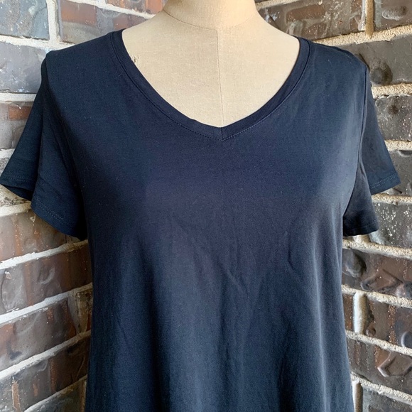 J. Jill Tops Nwot Pure Jill Pima Elliptical Vneck Tee Black Poshmark